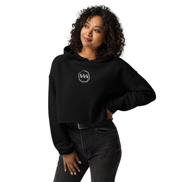 444 Ouroboros Embroidered Crop Hoodie - Image 2